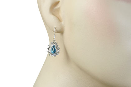 SKU 10777 unique Blue Topaz earrings Jewelry