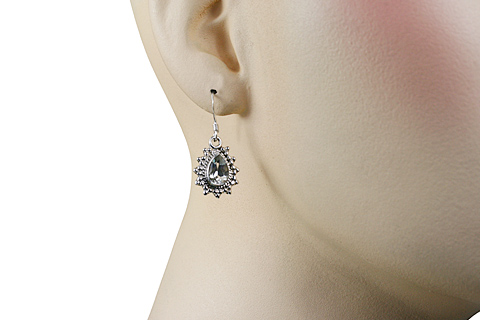 SKU 10778 unique White topaz earrings Jewelry