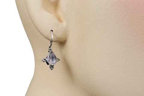 SKU 10809 unique Rose quartz earrings Jewelry