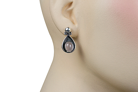 SKU 10811 unique Rose quartz earrings Jewelry