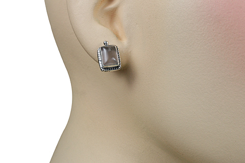 SKU 10815 unique Rose quartz earrings Jewelry