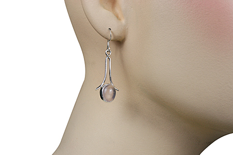 SKU 10829 unique Rose quartz earrings Jewelry
