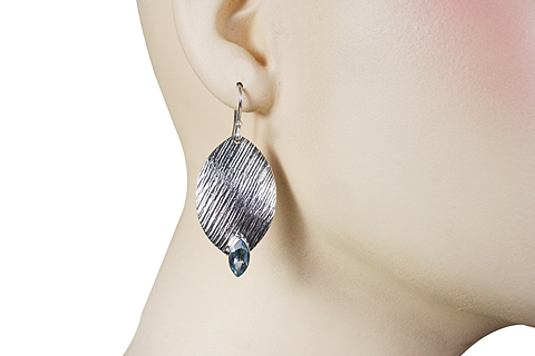 SKU 11112 unique Blue Topaz earrings Jewelry