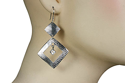 SKU 11123 unique White topaz earrings Jewelry