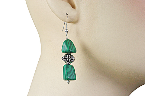 SKU 11238 unique Malachite earrings Jewelry