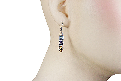 SKU 11319 unique Multi-stone earrings Jewelry