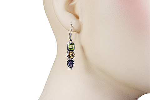 SKU 11332 unique Multi-stone earrings Jewelry