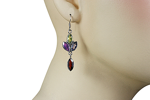 SKU 11336 unique Multi-stone earrings Jewelry
