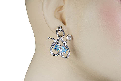 SKU 11550 unique Blue Topaz earrings Jewelry