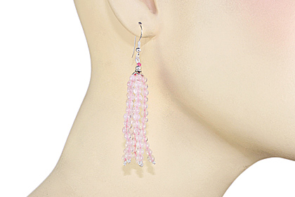 SKU 11846 unique Rose quartz earrings Jewelry