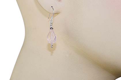 SKU 11873 unique Rose quartz earrings Jewelry