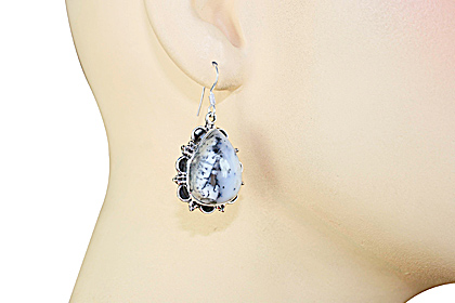 SKU 12074 unique Dendrite opal earrings Jewelry
