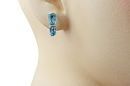 SKU 12813 unique Blue topaz earrings Jewelry