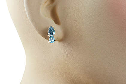 SKU 12821 unique Blue topaz earrings Jewelry