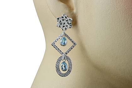 SKU 13025 unique Blue topaz earrings Jewelry