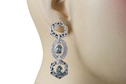 SKU 13026 unique Blue topaz earrings Jewelry