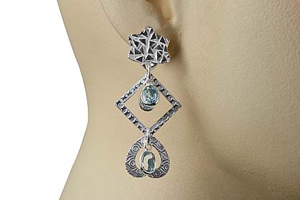 SKU 13027 unique Blue topaz earrings Jewelry