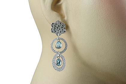 SKU 13030 unique Blue topaz earrings Jewelry