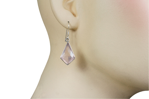 SKU 13529 unique Rose quartz earrings Jewelry