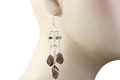 SKU 13945 unique Smoky Quartz earrings Jewelry