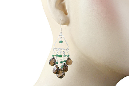 SKU 13950 unique Smoky Quartz earrings Jewelry
