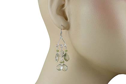 SKU 14015 unique Prehnite earrings Jewelry