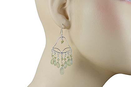 SKU 14028 unique Prehnite earrings Jewelry
