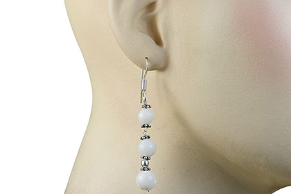SKU 14851 unique Snow Quartz earrings Jewelry
