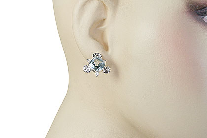 SKU 15427 unique Blue topaz earrings Jewelry