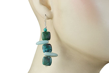 SKU 16134 unique Chrysocolla earrings Jewelry