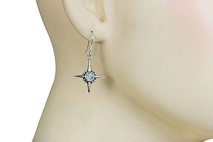 SKU 9325 unique Blue Topaz earrings Jewelry