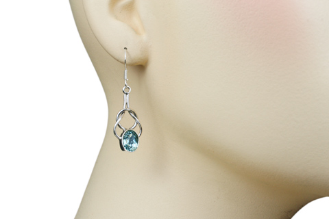 SKU 9328 unique Blue Topaz earrings Jewelry