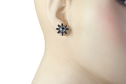 SKU 9374 unique Blue Topaz earrings Jewelry