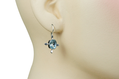 SKU 9394 unique Blue Topaz earrings Jewelry