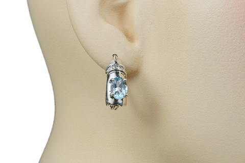 SKU 9409 unique Blue Topaz earrings Jewelry
