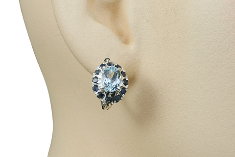 SKU 9415 unique Blue Topaz earrings Jewelry