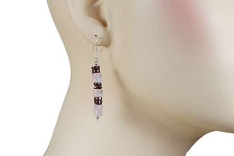 SKU 9778 unique Rose quartz earrings Jewelry