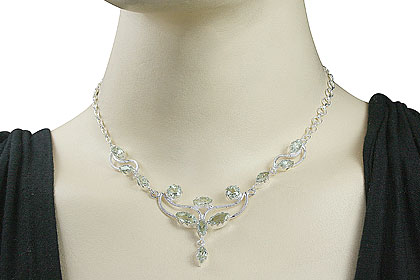 SKU 10744 unique Green amethyst necklaces Jewelry