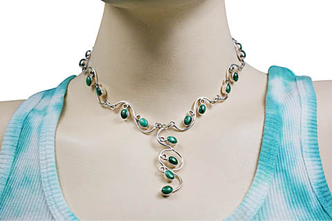 SKU 10749 unique Malachite necklaces Jewelry