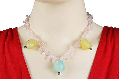 SKU 12350 unique Rose quartz necklaces Jewelry