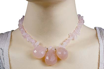 SKU 12728 unique Rose quartz necklaces Jewelry
