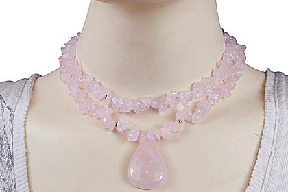 SKU 12737 unique Rose quartz necklaces Jewelry