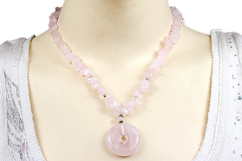 SKU 9593 unique Rose quartz necklaces Jewelry