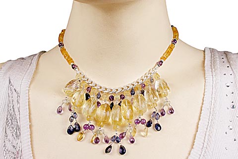 SKU 9851 unique Multi-stone necklaces Jewelry