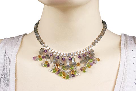 SKU 9852 unique Multi-stone necklaces Jewelry