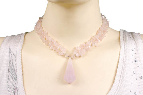 SKU 9858 unique Rose quartz necklaces Jewelry