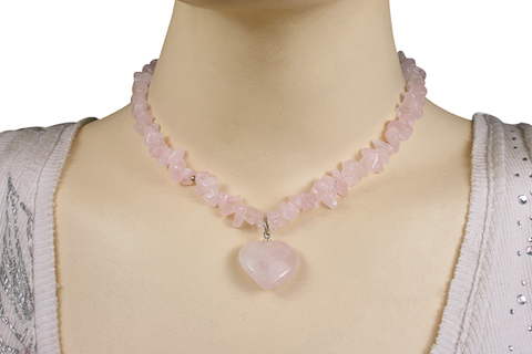 SKU 9875 unique Rose quartz necklaces Jewelry