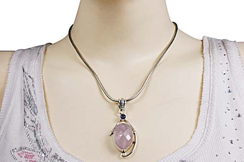 SKU 10170 unique Rose quartz pendants Jewelry