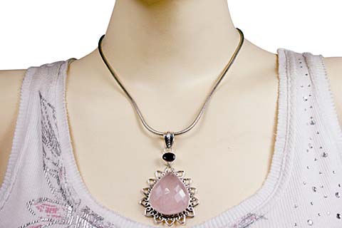 SKU 10172 unique Rose quartz pendants Jewelry