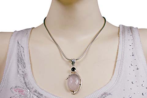 SKU 10203 unique Rose quartz pendants Jewelry